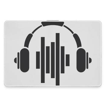 Kopfhörer Symbol Logo icon beats Musik Sound dnb - Mousepad groß für Gamer - Grau - Vorne