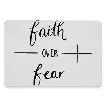 faith over fear - Large Gaming Mouse Mat - grey - Front