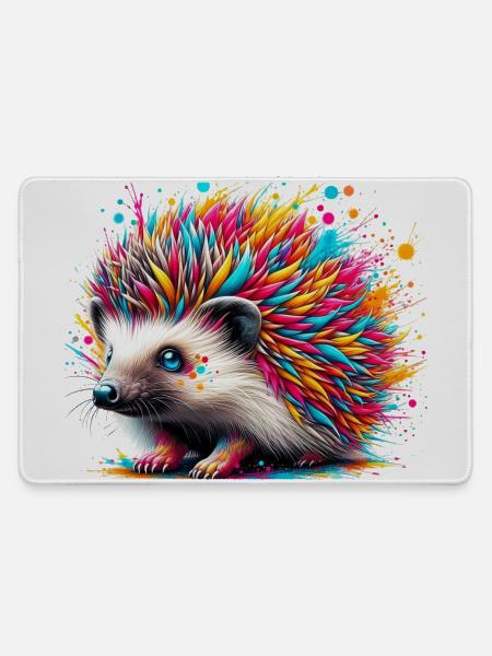 Igel - Mousepad groß für Gamer - Grau