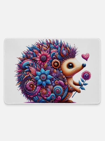 Igel - Mousepad groß für Gamer - Grau