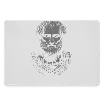 Aristoteles Geduld Zitatporträt - Mousepad groß für Gamer - Grau - Vorne