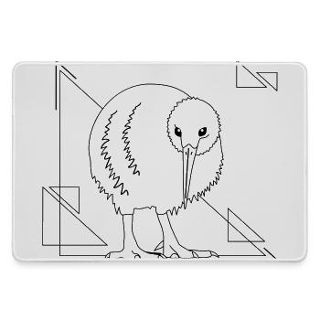 Kiwi Vogel im geometrischen Design - Mousepad groß für Gamer - Grau - Vorne