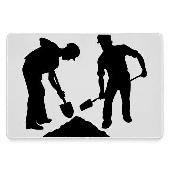 Sand Workers Team – Ground Crew - Large Gaming Mouse Mat - grey - Front