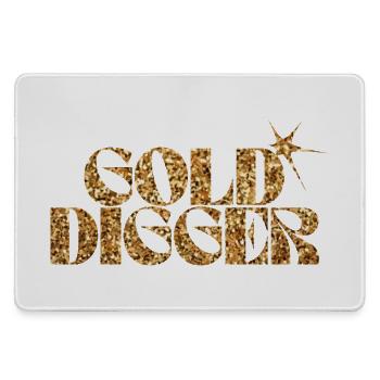 Gold Digger Glitter Text - Large Gaming Mouse Mat - grey - Front