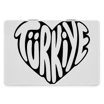 Türkiye, Turkey Heart Font Design - Large Gaming Mouse Mat - grey - Front