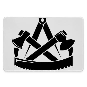 Zimmerer Zunftzeichen - Zimmermann Zunft - Mousepad groß für Gamer - Grau - Vorne
