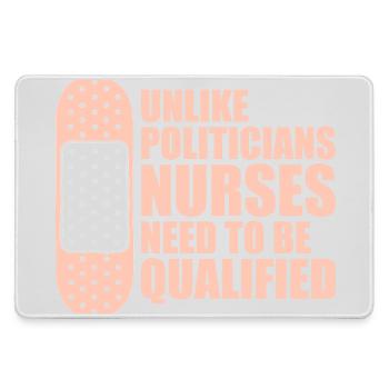 Unlike Politicians Nurses Need To Be Qualified - Large Gaming Mouse Mat - grey - Front