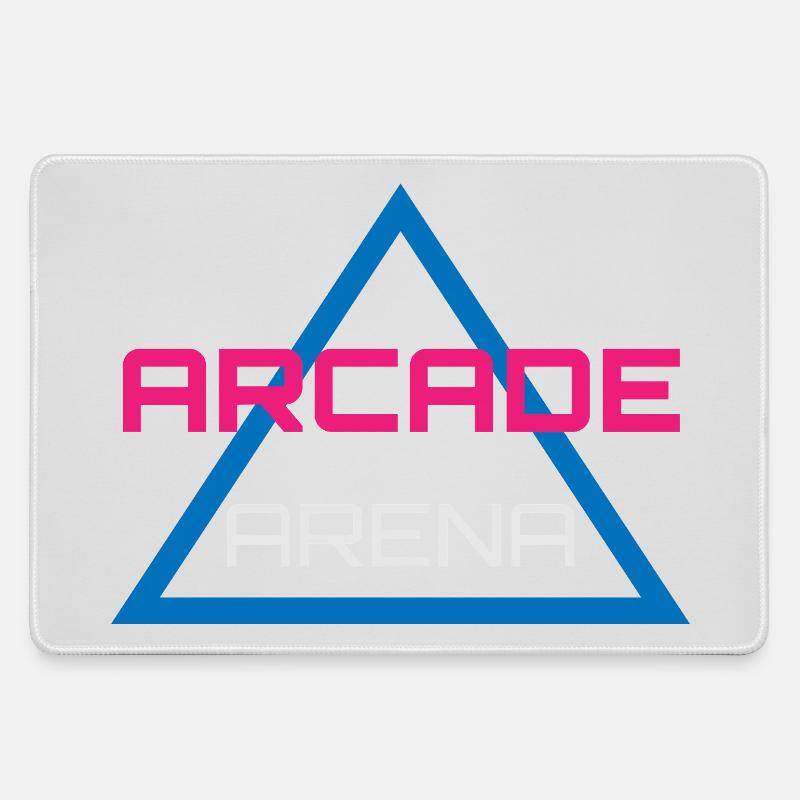 Retro-Gaming-Neon-Design - Mousepad groß für Gamer - Grau