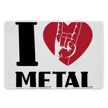 I love metal - Mousepad groß für Gamer - Grau - Vorne