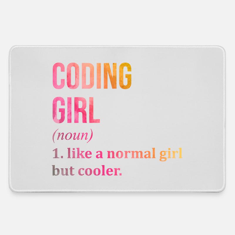 Coding - Large Gaming Mouse Mat - grey