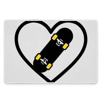 Skateboard Herz Sport Street Leidenschaft - Mousepad groß für Gamer - Grau - Vorne