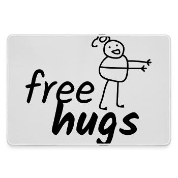 free hugs - Large Gaming Mouse Mat - grey - Front