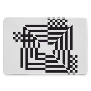 Labyrinth Gitter Monochrom - Mousepad groß für Gamer - Grau - Vorne