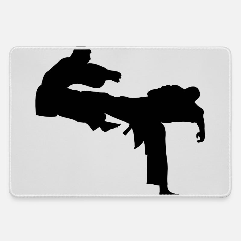 Kick geri kick karate - Large Gaming Mouse Mat - grey