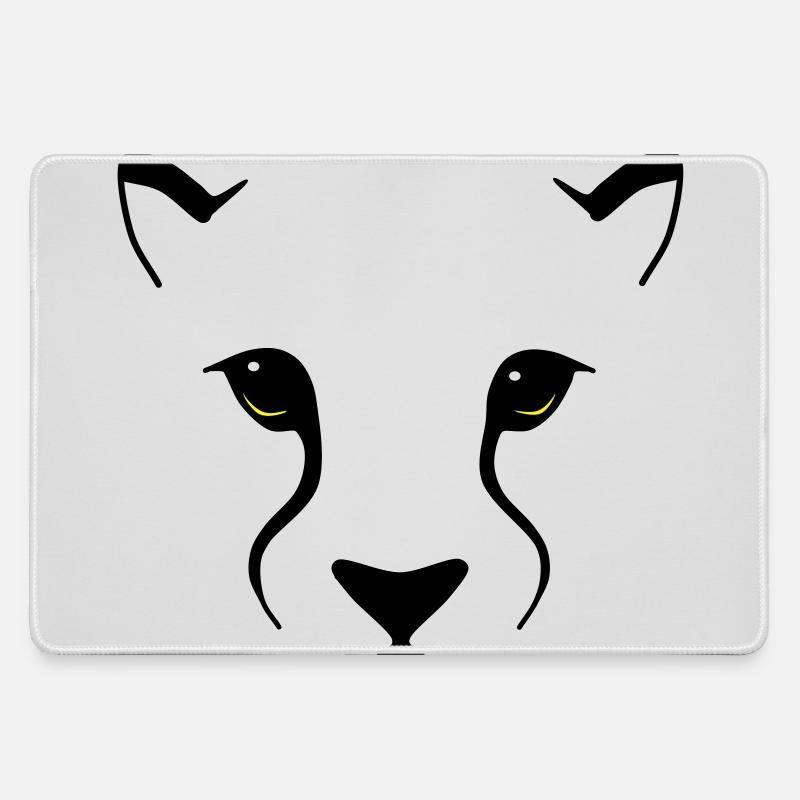 Big cat gaze – elegance with bite - Large Gaming Mouse Mat - grey