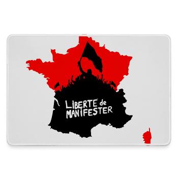 Freedom to protest - Large Gaming Mouse Mat - grey - Front