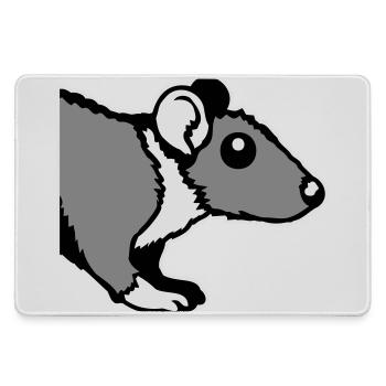 Rat Front Side Semi Curious Funny Rodent - Large Gaming Mouse Mat - grey - Front