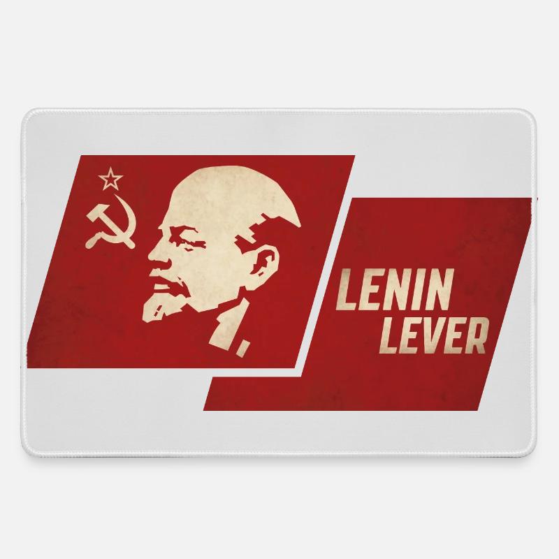 Lenin Lever Flag - Large Gaming Mouse Mat - grey