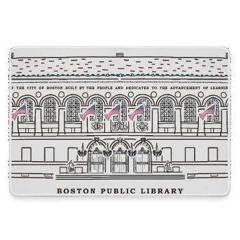 Boston, Drawing Public Library, USA - Large Gaming Mouse Mat - grey - Front