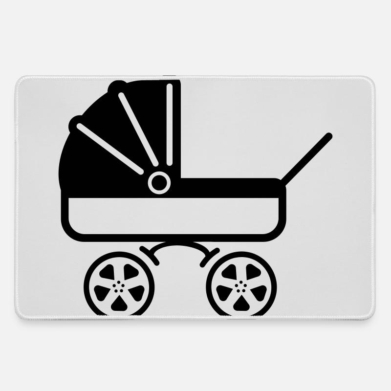 Pram stroller - Large Gaming Mouse Mat - grey