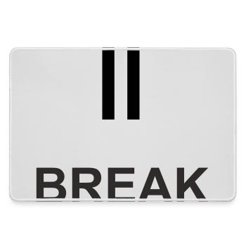 Pause-Zeichen „BREAK“ – Minimalistisches Work & Ch - Mousepad groß für Gamer - Grau - Vorne