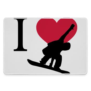 J'aime Snowboarding - Grand tapis de souris gamer - bruyère - Devant