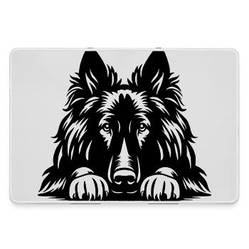 Tervueren Head with Paws - Large Gaming Mouse Mat - grey - Front