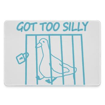 Oiseau en cage avec le texte Devenu trop bête - Grand tapis de souris gamer - bruyère - Devant