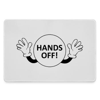 Hände weg / Warnung nicht berühren - Mousepad groß für Gamer - Grau - Vorne