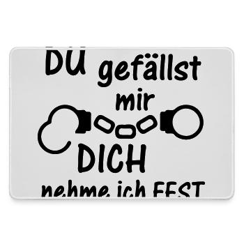Festnahme Liebe Polizei Handschellen Geschenk - Mousepad groß für Gamer - Grau - Vorne
