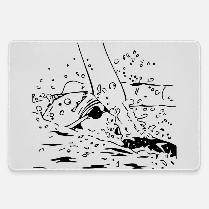 Swimmer - Large Gaming Mouse Mat - grey
