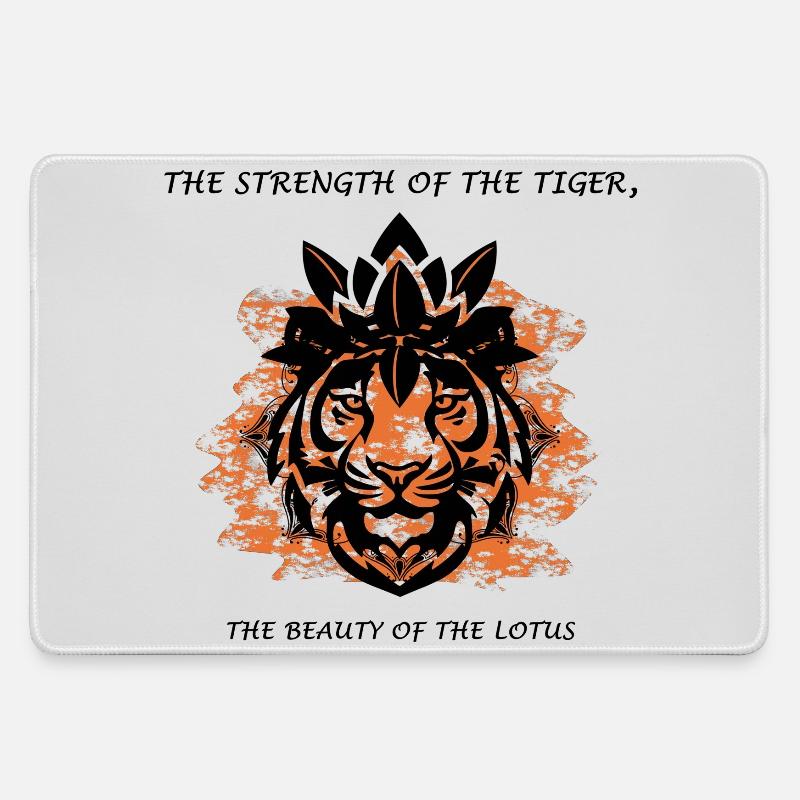 Tiger Lotus India - Large Gaming Mouse Mat - grey