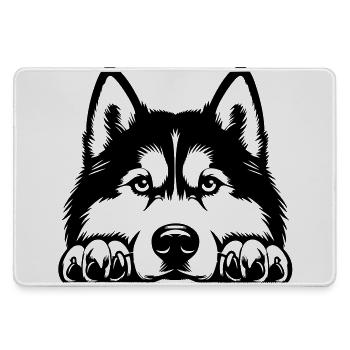 Husky head with paws - Large Gaming Mouse Mat - grey - Front