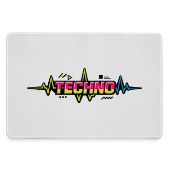 Techno Neon Pulse - Mousepad groß für Gamer - Grau - Vorne