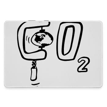 Unter CO2 Druck - Erde im Klimawandel - Mousepad groß für Gamer - Grau - Vorne