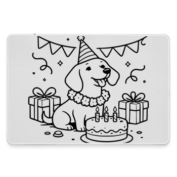 Geburtstag Dackel Torte Kinder  - Mousepad groß für Gamer - Grau - Vorne