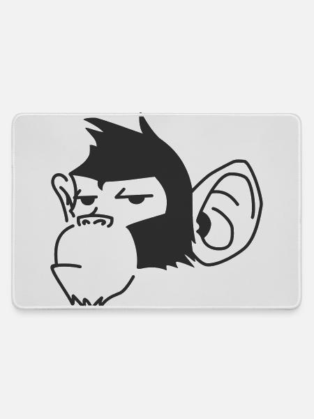 Urban Affe – Streetart Graffiti Primat - Mousepad groß für Gamer - Grau