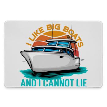 I Like Big Boats And I Cannot Lie - Large Gaming Mouse Mat - grey - Front