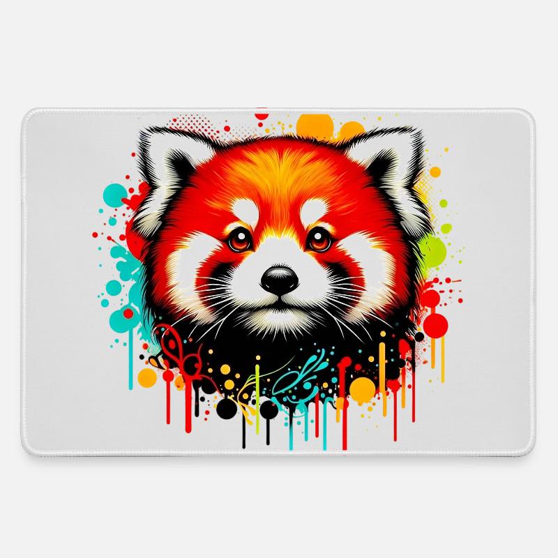 Red panda - Large Gaming Mouse Mat - grey