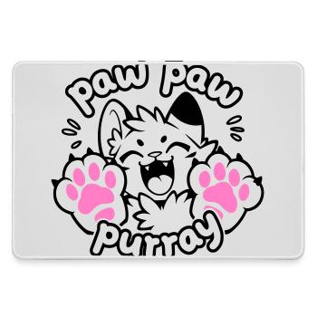 Paw Paw Purray Cat | Funny paw motif - Large Gaming Mouse Mat - grey - Front
