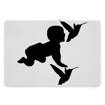Baby Birds - Large Gaming Mouse Mat - grey - Front