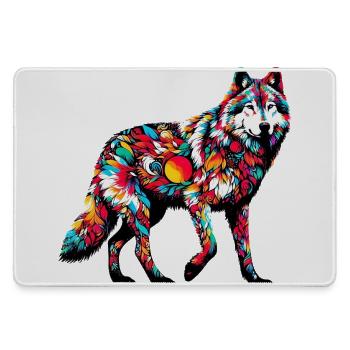 Loup - Grand tapis de souris gamer - bruyère - Devant