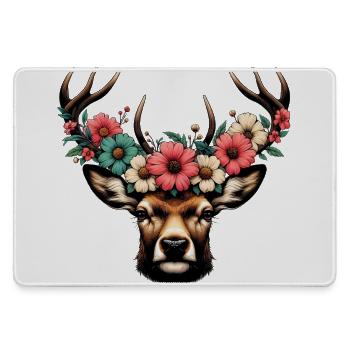 Deer with Flowers - Large Gaming Mouse Mat - grey - Front