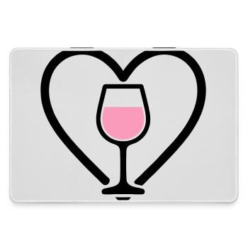 Herz + Roséwein – Rosé Lover - Mousepad groß für Gamer - Grau - Vorne