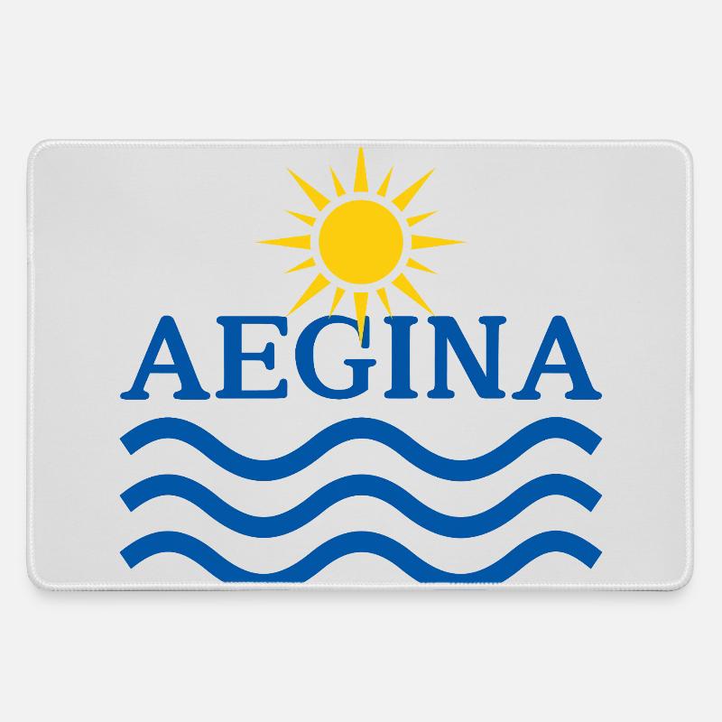 Aegina Sun Waves  - Large Gaming Mouse Mat - grey