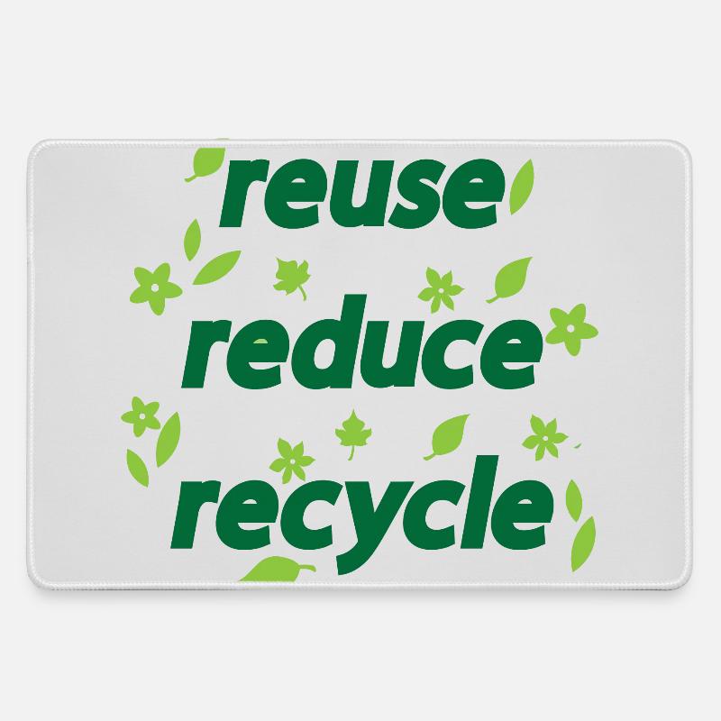 Reduce Reuse Recycle - Large Gaming Mouse Mat - grey