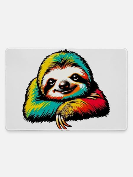Faultier - Mousepad groß für Gamer - Grau