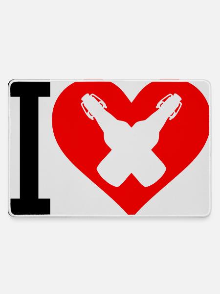 I Love Bier - Mousepad groß für Gamer - Grau
