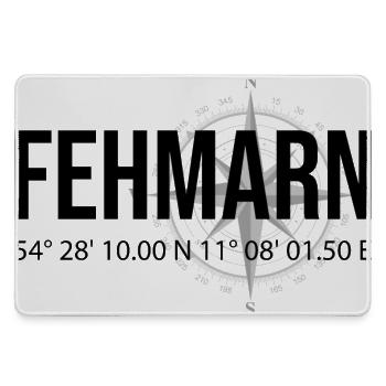 Koordinaten Fehmarn - Mousepad groß für Gamer - Grau - Vorne
