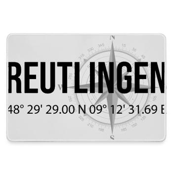 Koordinaten Reutlingen - Mousepad groß für Gamer - Grau - Vorne